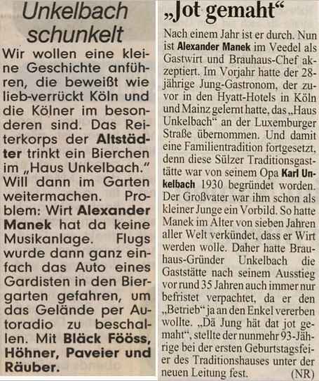 01.10.2001: Haus Unkelbach schunkelt